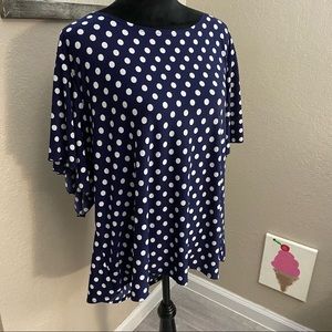 Star Vixen Navy Polka Dot Blouse